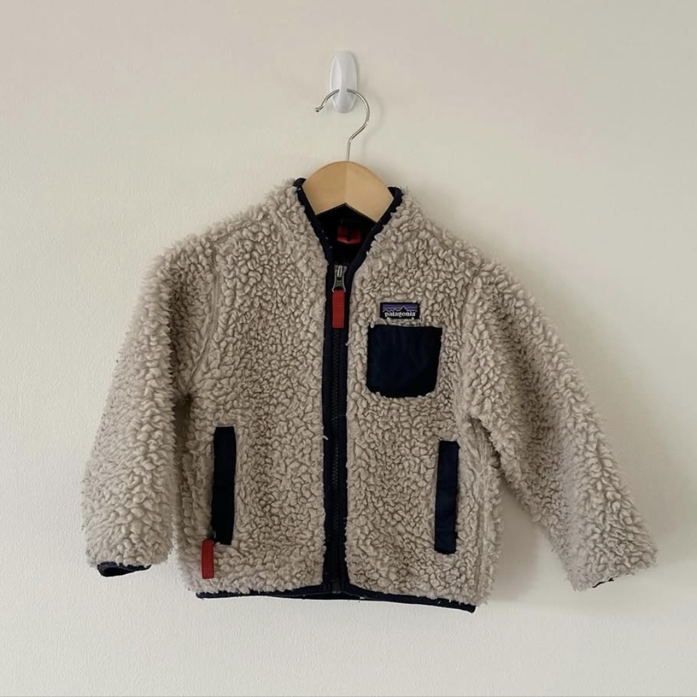 Patagonia Cream and Navy Sherpa Jacket
